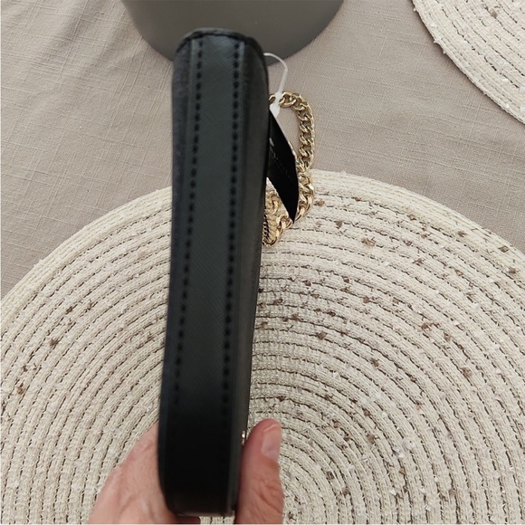 NWT Kate Spade Glimmer Glitter Pochette Bag With Detachable Strap Black
